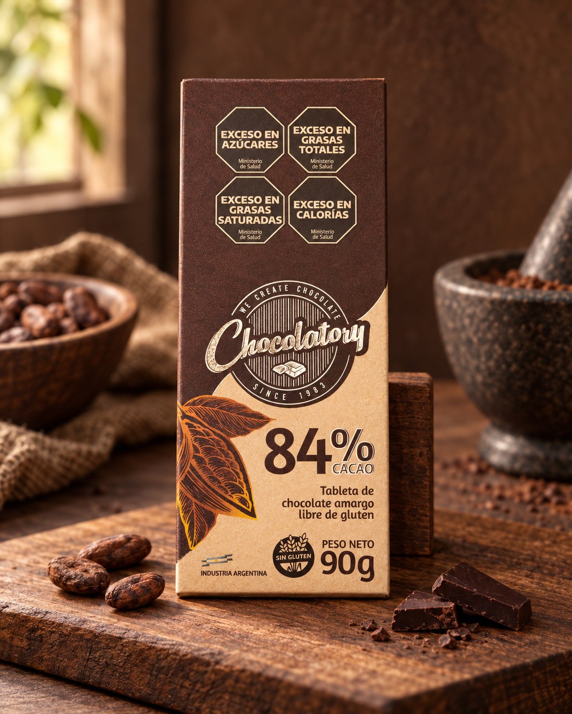 Tableta de chocolate amargo Chocolatory 84% puro cacao