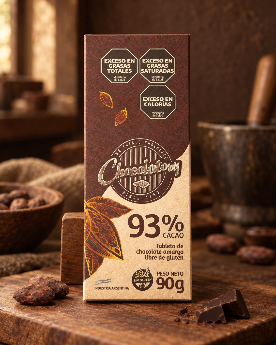Tableta de chocolate amargo Chocolatory 93% puro cacao