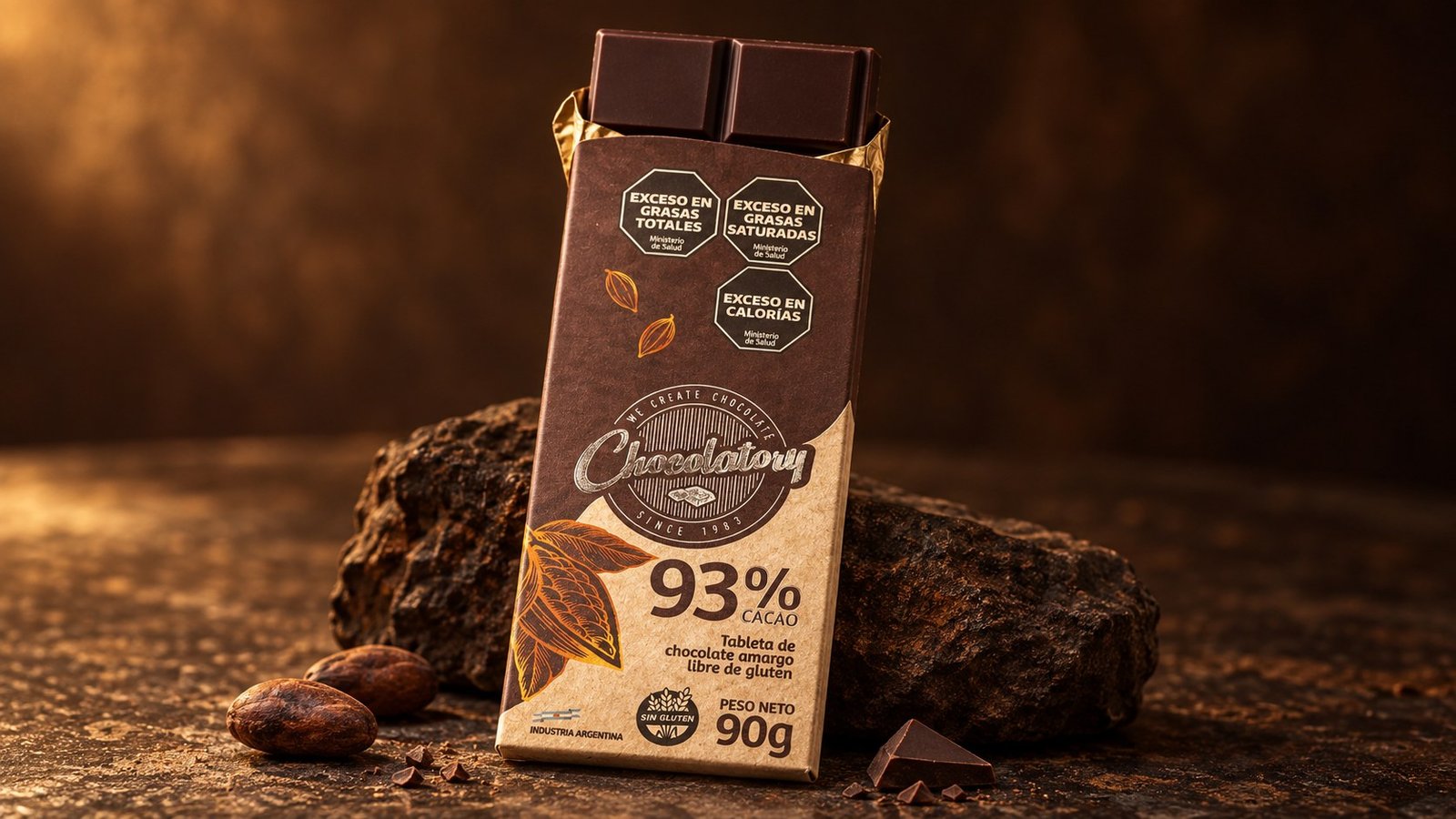 Tableta de chocolate amargo Chocolatory 93% puro cacao