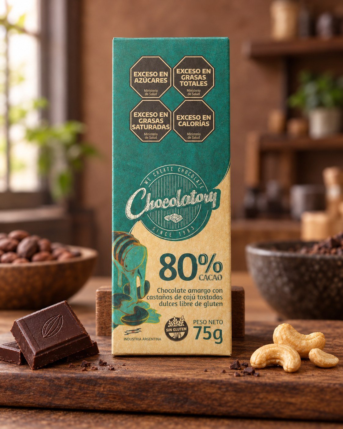 Chocolate Honey Roasted con castañas de cajú, miel y sal marina
