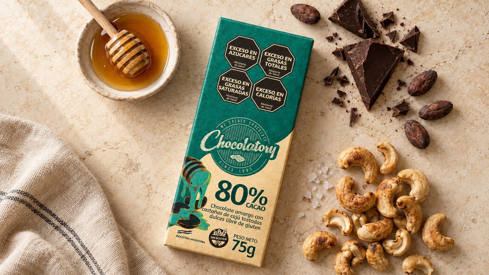 Chocolate Honey Roasted Chocolatory con miel y frutos secos
